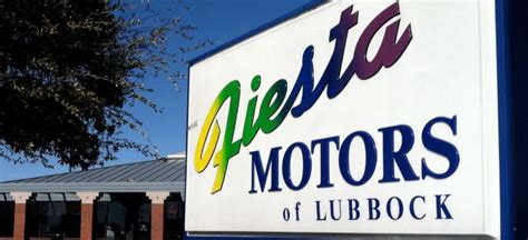 Fiesta motors lubbock - Fiesta Motors garage offers comprehensive vehicle maintenance & repair services. Trust our experienced technicians for your car needs. ... Visit us in Lubbock, TX ... 